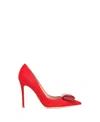Gianvito Rossi Jaipur 105 Embellished Suede Pumps In Red