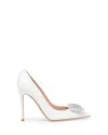 Gianvito Rossi Jaipur Leather Pumps In White Leather