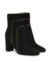 Gianvito Rossi Gold-trim Suede Boots In Black