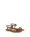 Gianvito Rossi Flat Sole Knotted Straps Sandals In Brown