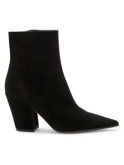 Gianvito Rossi Women's Keinna 85mm Suede Block-heel Booties In Black