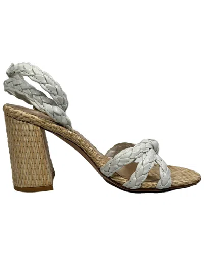 Pre-owned Gianvito Rossi Women's Leather 85 Woven Sandal (authentic Pre-loved) In Gray