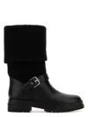 Gianvito Rossi Stivali Thurso Nero In Pelle E Tessuto Donna