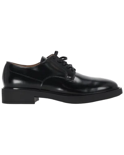 Gianvito Rossi Women's Leather Bobby Lace-up Derby Shoe (authentic Pre-loved) In Black