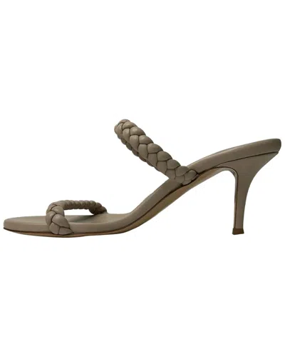 Pre-owned Gianvito Rossi Women's Leather Braided Strap Sandal (authentic Pre-loved) In Animal Print