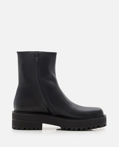 Gianvito Rossi Women Leather Combat Boots In Black