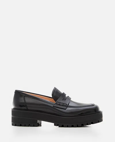Gianvito Rossi Harris Penny Leather Loafer In Black