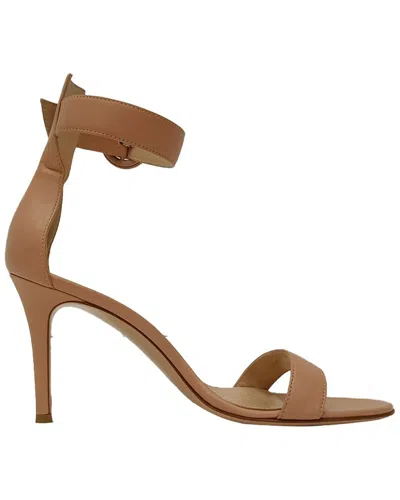 Pre-owned Gianvito Rossi Women's Leather Portofino Sandal (authentic Pre-loved) In Brown
