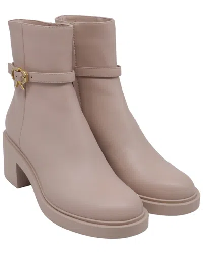 Gianvito Rossi Women's Leather Ribbon Dumont Ankle Boot (authentic Pre-loved) In Pink