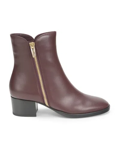 Gianvito Rossi Women's Leather Side-zip Ankle Boots In Brown