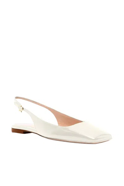 Gianvito Rossi Women's Leather Square-toe Slingback Ballerina Flats In Off-white