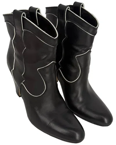 Pre-owned Gianvito Rossi Women's Leather Western Bootie (authentic Pre-loved)