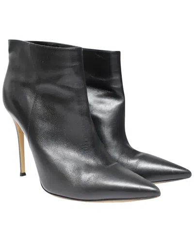 Pre-owned Gianvito Rossi Women's Leather Zipper Bootie (authentic Pre-loved)