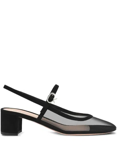 Gianvito Rossi Francoise Suede And Mesh Nylon Slingback Pumps In Multi