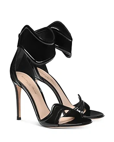 Gianvito Rossi Women's Lucrezia Metallic Leather High Heel Sandals In Black