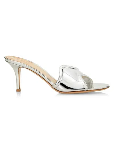 Gianvito Rossi Women's Lucrezia 70mm Metallic Sandals In Silver