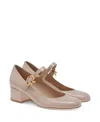 Gianvito Rossi Mary Ribbon Patent Leather Pumps In Pink Leather