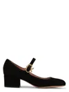 Gianvito Rossi Suede Block-heel Mary Jane Pumps In Black