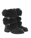 Gianvito Rossi Maverick Leather And Shearling Biker Boots In Black