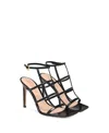 Gianvito Rossi Mondry 95 Caged Leather Sandals In Black