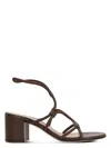Gianvito Rossi Leather Sandal With Intricate Straps In Brown
