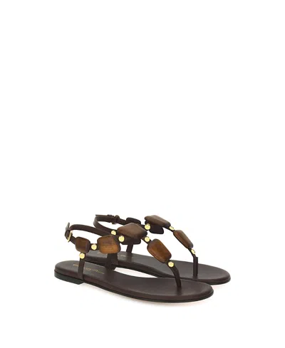 Gianvito Rossi Embellished Leather Sandals In Animal Print