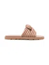 Gianvito Rossi Knotted Napa Flat Slide Sandals In Praline
