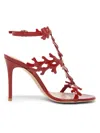 Gianvito Rossi Red Cut-out Ankle-strap Heels In Red