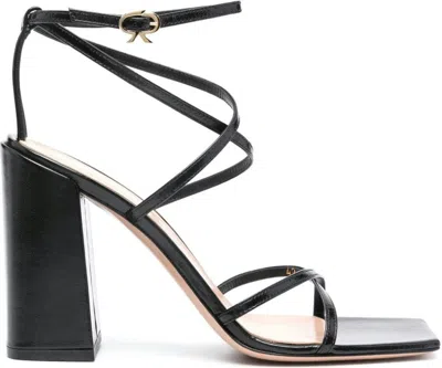 GIANVITO ROSSI WOMEN'S NUIT LEATHER HEEL SANDALS