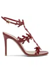 Gianvito Rossi Red Cut-out Ankle-strap Heels In Red