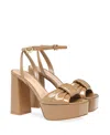 Gianvito Rossi Padded Leather Knot Platform Sandals In Brown