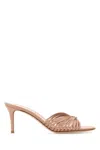 Gianvito Rossi Women Pink Leather Vyna Mules In Pattern
