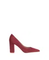 Gianvito Rossi Pointed 90mm Block Heel Pumps In Red