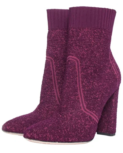 Gianvito Rossi Women's Polyester Fiona Boucle Knit Bootie (authentic Pre-  Loved) In Purple