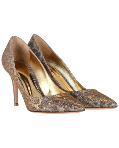 Gianvito Rossi Women's Polyester Leopard Print Pump (authentic Pre-loved) In Gold