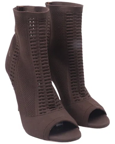 Gianvito Rossi Women's Polyester Vires Stretch-knit Sock Ankle Boot (authentic Pre-loved) In Brown