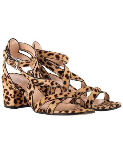Pre-owned Gianvito Rossi Women's Pony Hair Leopard Print Sandal (authentic Pre-loved) In Animal Print