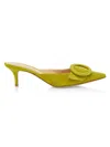 Gianvito Rossi Women's Portofino 55mm Suede Mule In Pistacchio