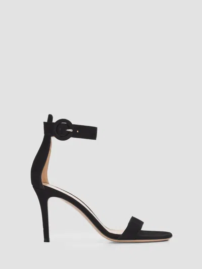 Gianvito Rossi Portofino 85mm Suede Pumps In Black