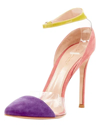 Gianvito Rossi Women's Pvc Plexi Ankle Strap Pvc Pump (authentic Pre-loved) In Neutral