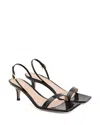 Gianvito Rossi Women's Ribbon Kitten Sandals In Black