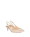 Gianvito Rossi Ribbon Sling Leather Slingback Pumps In Neutrals