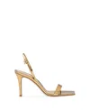 Gianvito Rossi Ribbon 105mm Stiletto Sandals In Gold Tone