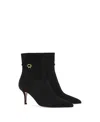 Gianvito Rossi Ribbon Ville Suede Ankle Boots In Black