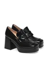 Gianvito Rossi Patent Platform Penny Loafers In Black
