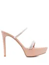 Gianvito Rossi Crystal Embellished Platform Slide Sandal In Blue