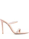 Gianvito Rossi Heeled Sandals Embellished With Rhinestone In Blue