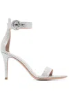 Gianvito Rossi Starlight High Heel Sandals Leather In Silver