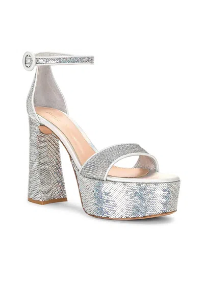 Gianvito Rossi Women's Sequin Embellished Platform Sandal 70 In Hologram In Multi