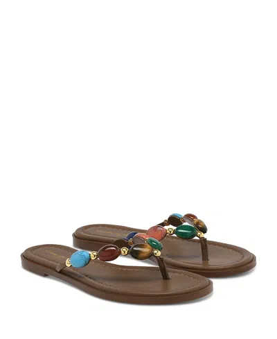 Gianvito Rossi Women's Shanti Thong 05 Flats In Brown Leather